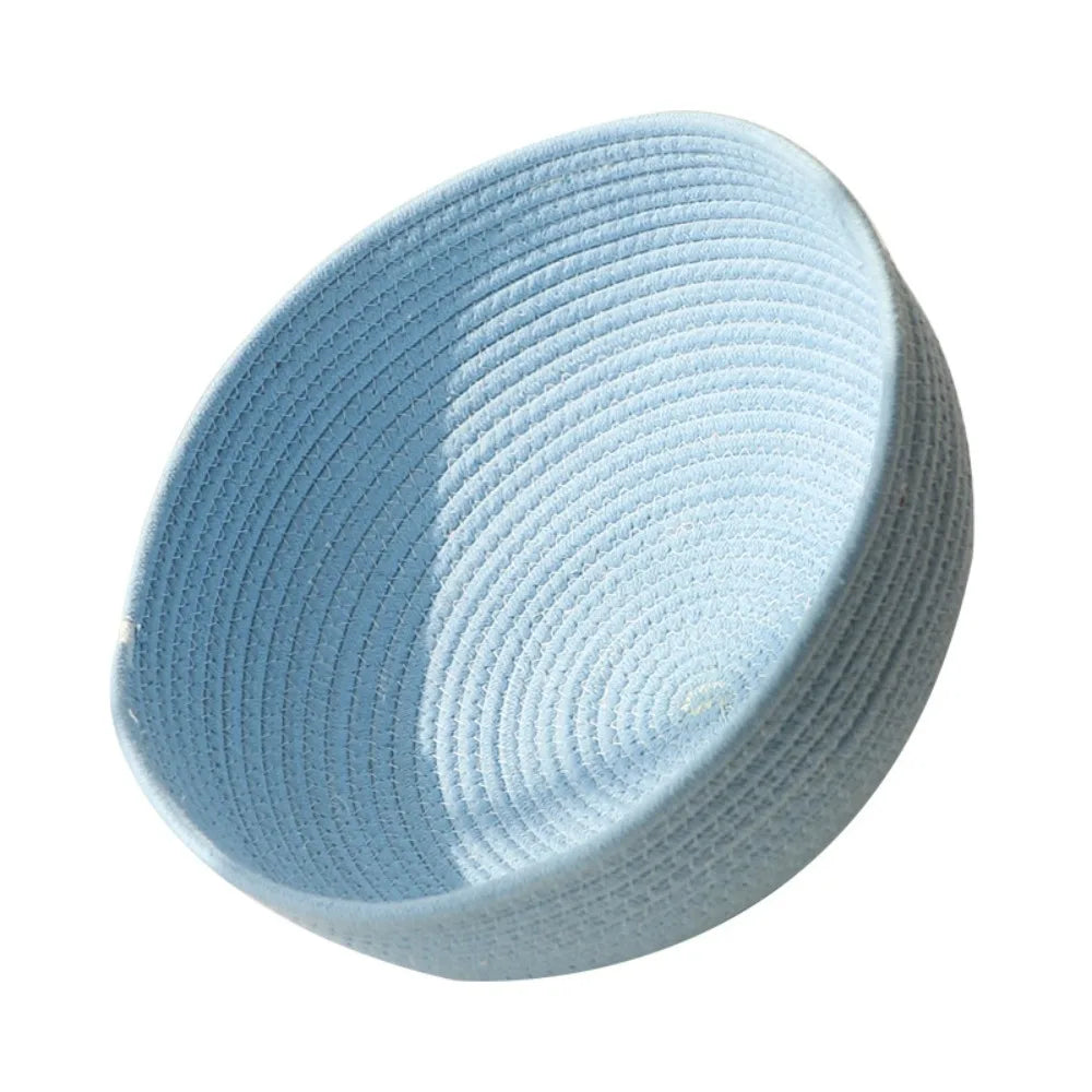Washable Cotton Rope Round Cat Bed with Climbing Frame