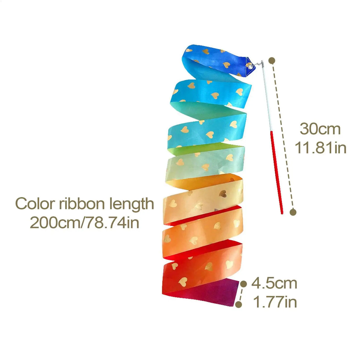 2M Rhythmic Gymnastics Dance Ribbon with Twirling Rod for Kids Gymnastics Dance Ribbon Nixie