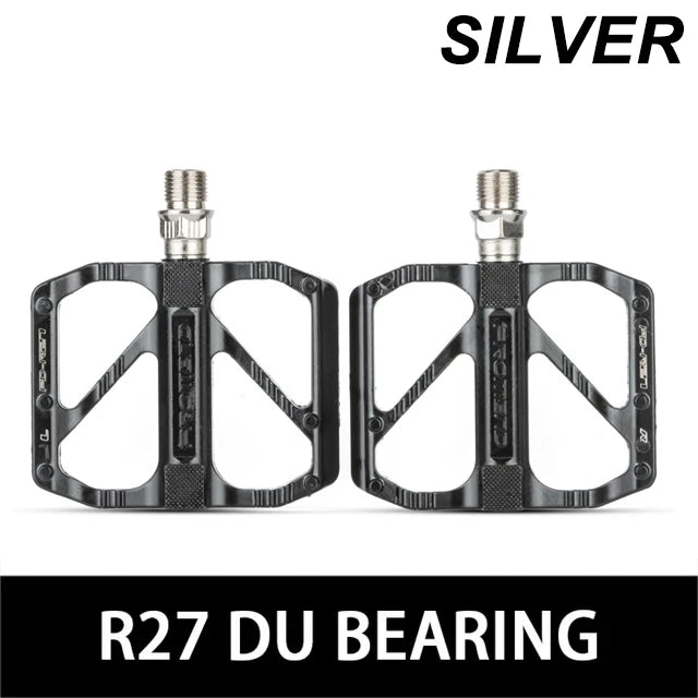PROMEND Ultralight Flat Bike Pedals R27 M29 DU Bearing MTB BMX Flat Bike Pedals Nixie Pedal R27 Silver