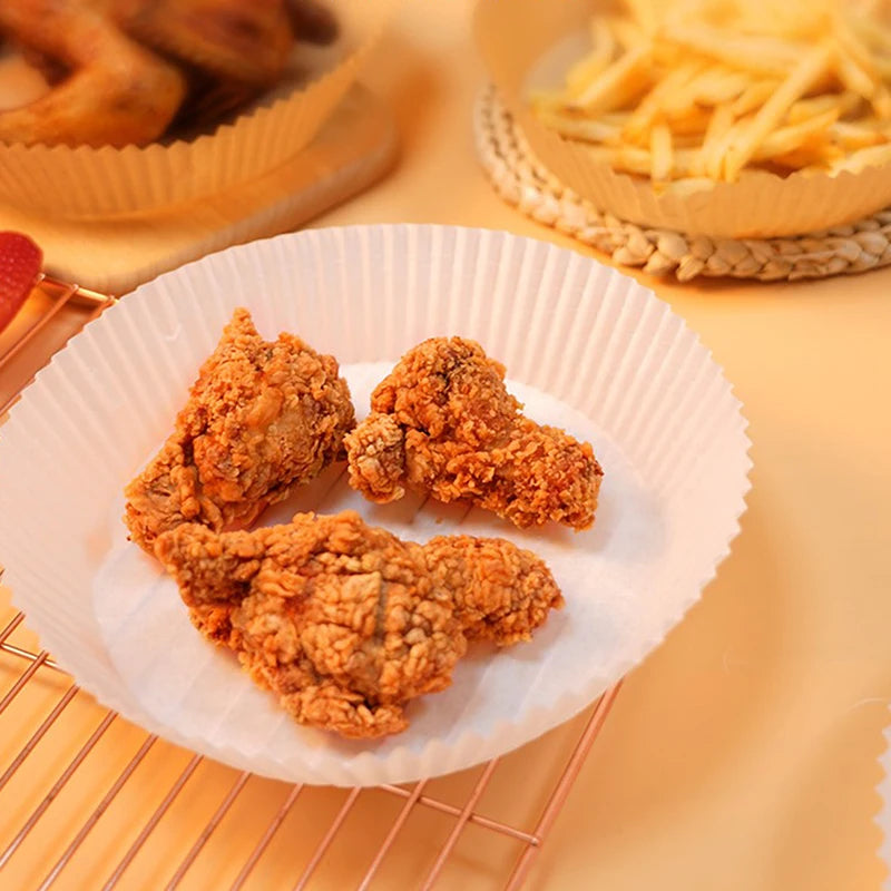 50Pcs Air Fryer Parchment Paper Liners – Round Non-Stick Mats