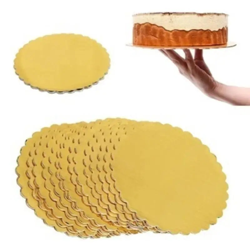 10 Pcs Cake Boards with Gold Rings – 6 8 10 12 Inch Cake Base Cake Boards Nixie