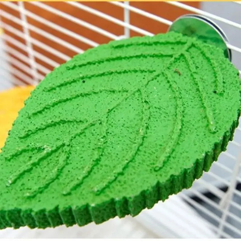 Leaf Shape Parrot Perch Resin Claw Grinding Platform 2pcs