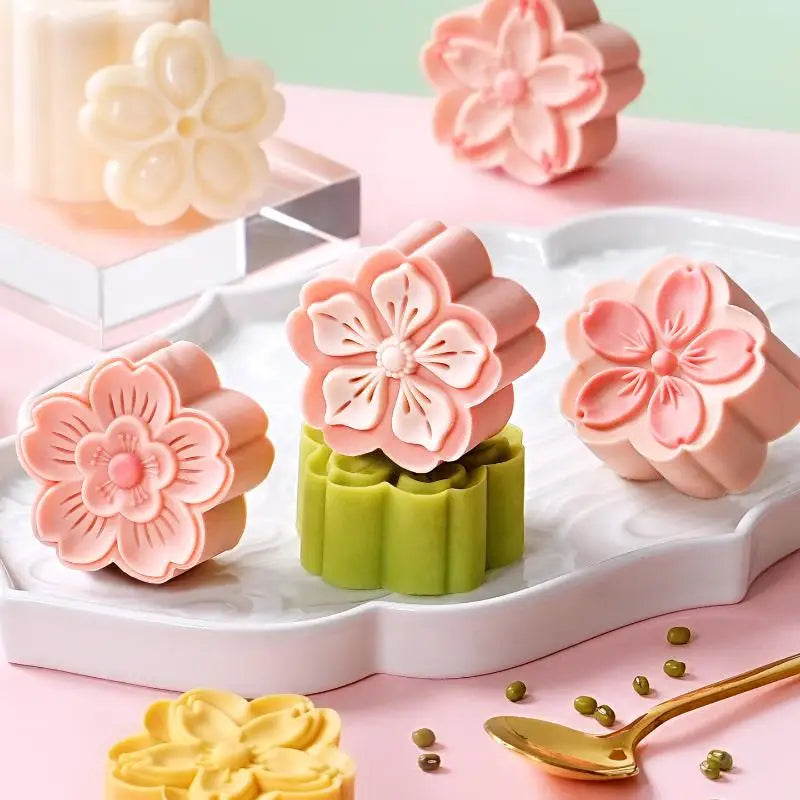 Cherry Blossom Mooncake Mold Press | Non-Stick Food Grade Mooncake Baking Mold Nixie