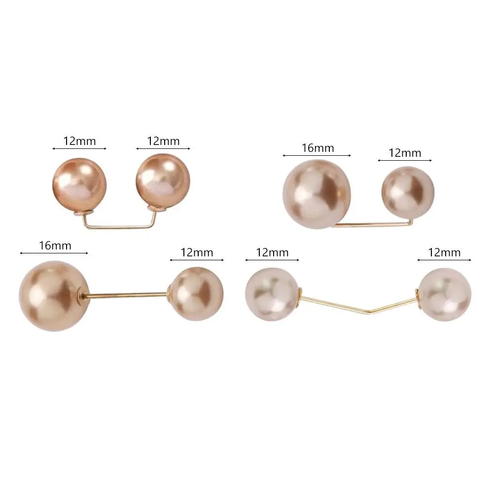 Pearl Double Head Safety Pin Brooch Collar Clip – 3/6/8 PCS Pearl Brooch Pins Nixie