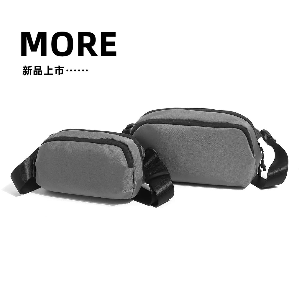 Men's Lightweight Crossbody Chest Bag – Minimalist Nylon Pouch Crossbody Chest Bag Nixie Dark Gray (Small)