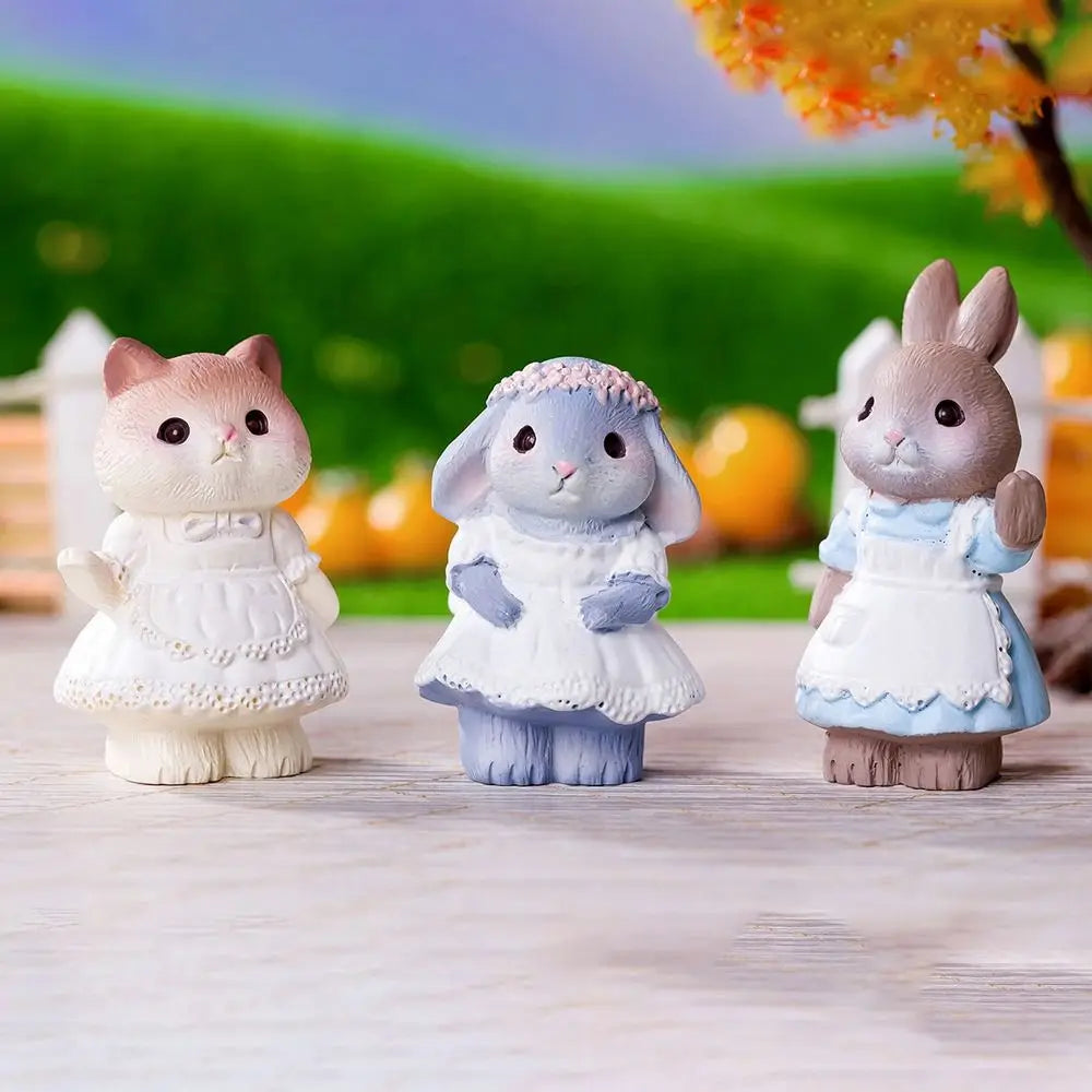 5-Piece Mini Animal Figurine Set – Fairy Garden Easter Décor Miniature Figurine Set Nixie