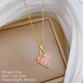 Heart Lock Pendant Choker Necklace | Gold Stainless Steel Pendant Choker Necklace Nixie XL2606-814