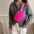 Korean Nylon Crossbody Mini Bag – Lightweight Women's Satchel Crossbody Mini Bag Nixie Rose Red