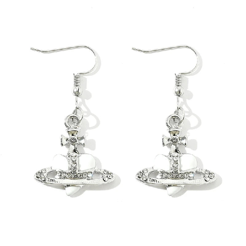 Punk Saturn Drop Earrings – Silver-Plated Oil Drop Enamel Drop Earrings Nixie XL0748-5