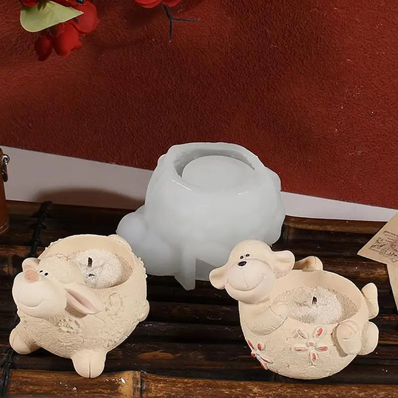 Sheep Flower Pot Silicone Mold – DIY Candle Resin Gypsum Craft Silicone Craft Mold Nixie