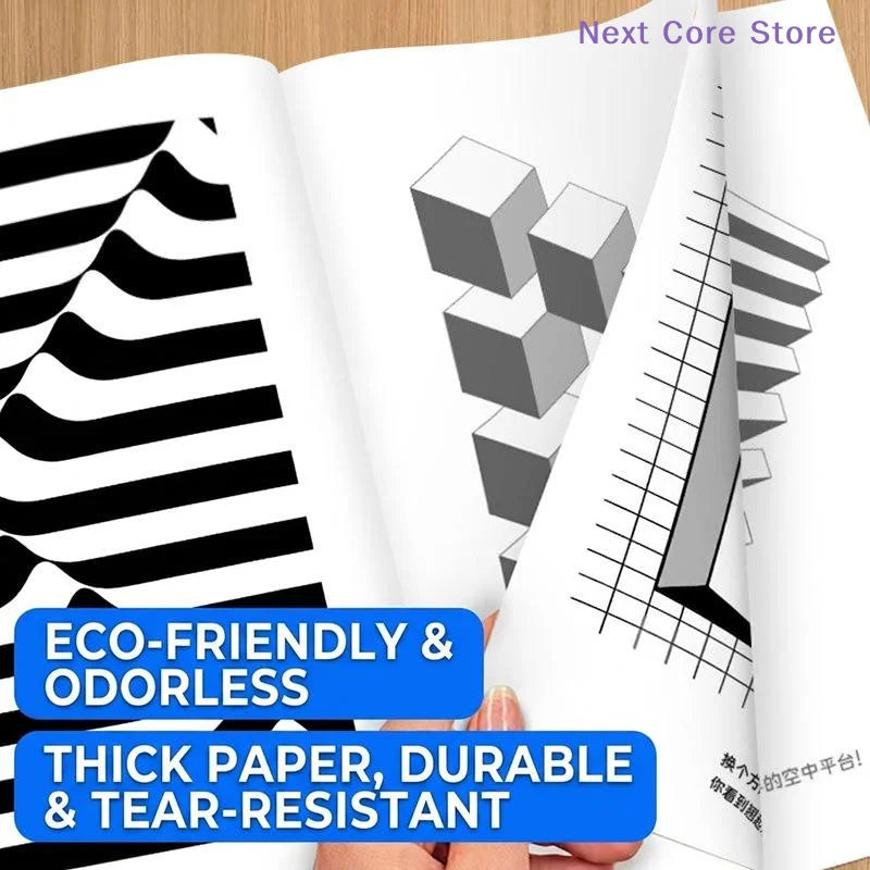 3D Stereo Drawing Books for Kids – Optical Illusion Sketchbook Set Kids Drawing Book Nixie