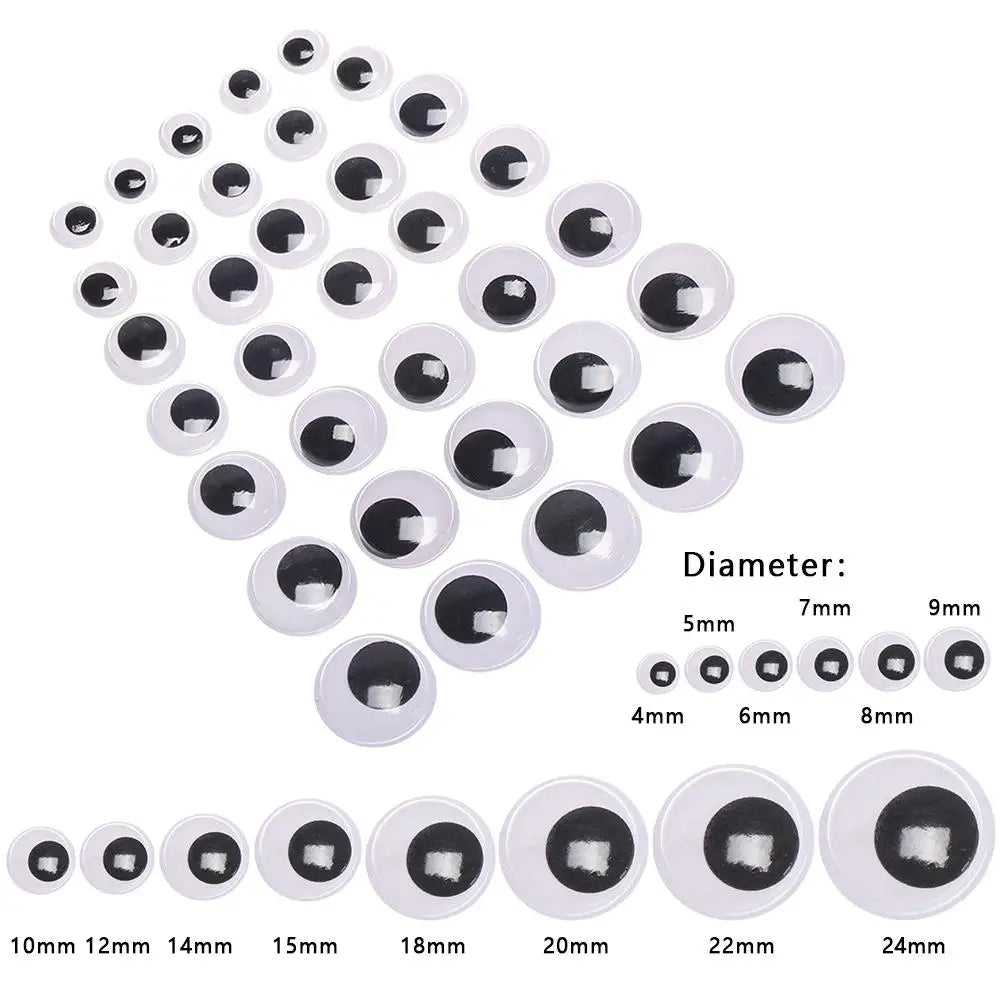 100 Pcs Plastic Doll Eyes – 14 Sizes for DIY Crafts & Plush DIY Craft Eyes Nixie