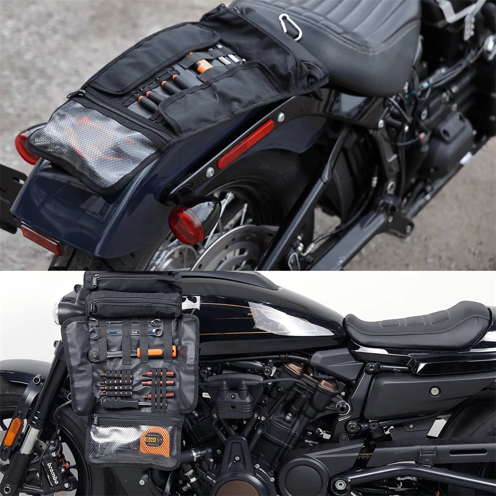 Motorcycle Handlebar Tool Roll Bag – 46 Loops | Softail Dyna Motorcycle Tool Bag Nixie