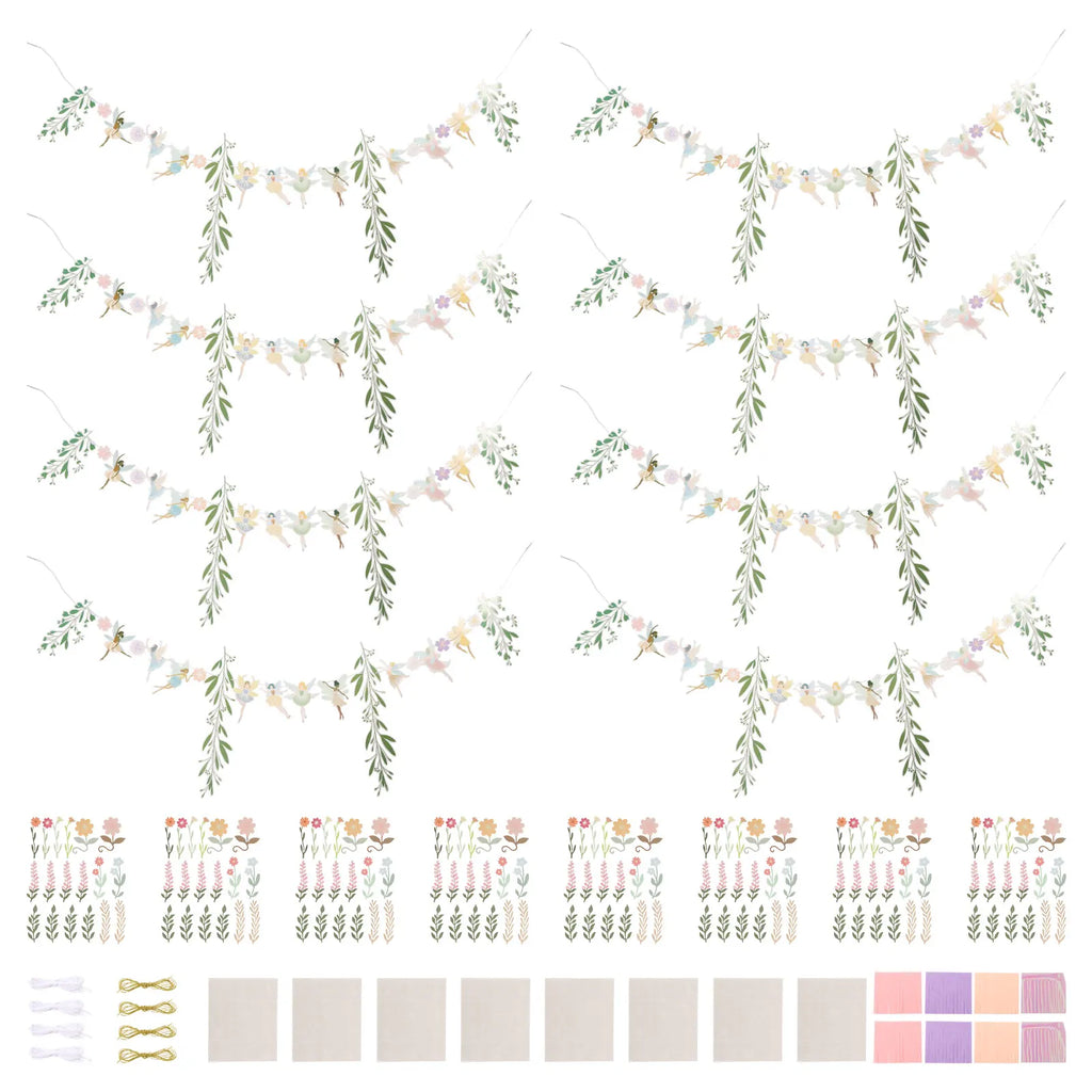 8Pcs Flower Fairy Banner Garland – Colorful Party Decoration Party Banner Garland Nixie color 8 items