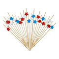 100pcs Bamboo Cocktail Picks – 4th of July Star Skewers Bamboo Cocktail Picks Nixie 100pcs A
