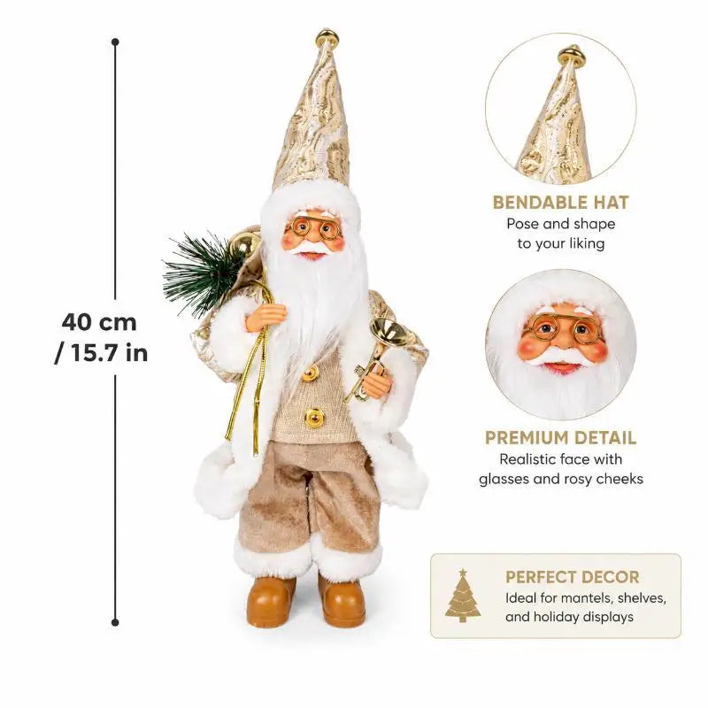 Santa Claus Standing Figurine – Handcrafted Christmas Decor