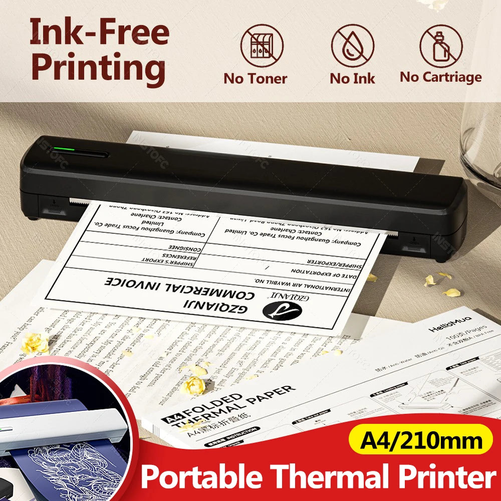 INSTOFC C80 Wireless Bluetooth A4 Thermal Printer | Portable