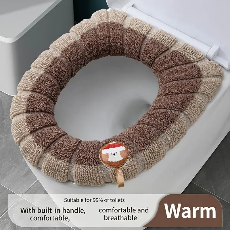 Knitted Toilet Seat Cover – Washable, Thickened & Universal Fit Toilet Seat Cover Nixie