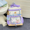 Girls Color-Block School Backpack – Large Capacity Kids Bag Kids School Backpack Nixie Purple (without pend