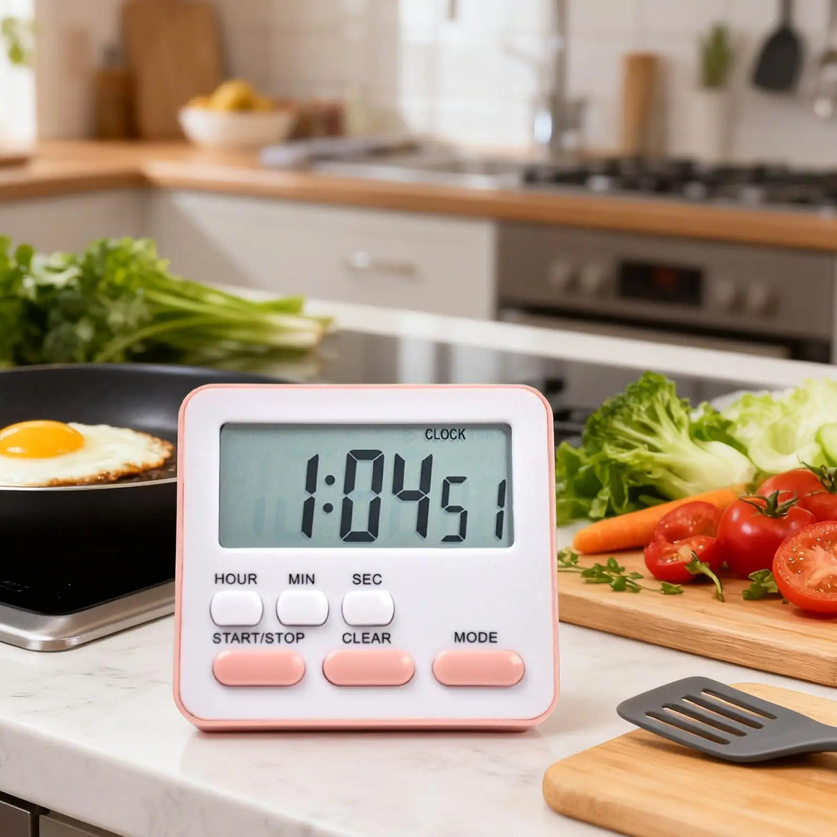 Digital Kitchen Timer Large Display 24-Hour Countdown Alarm