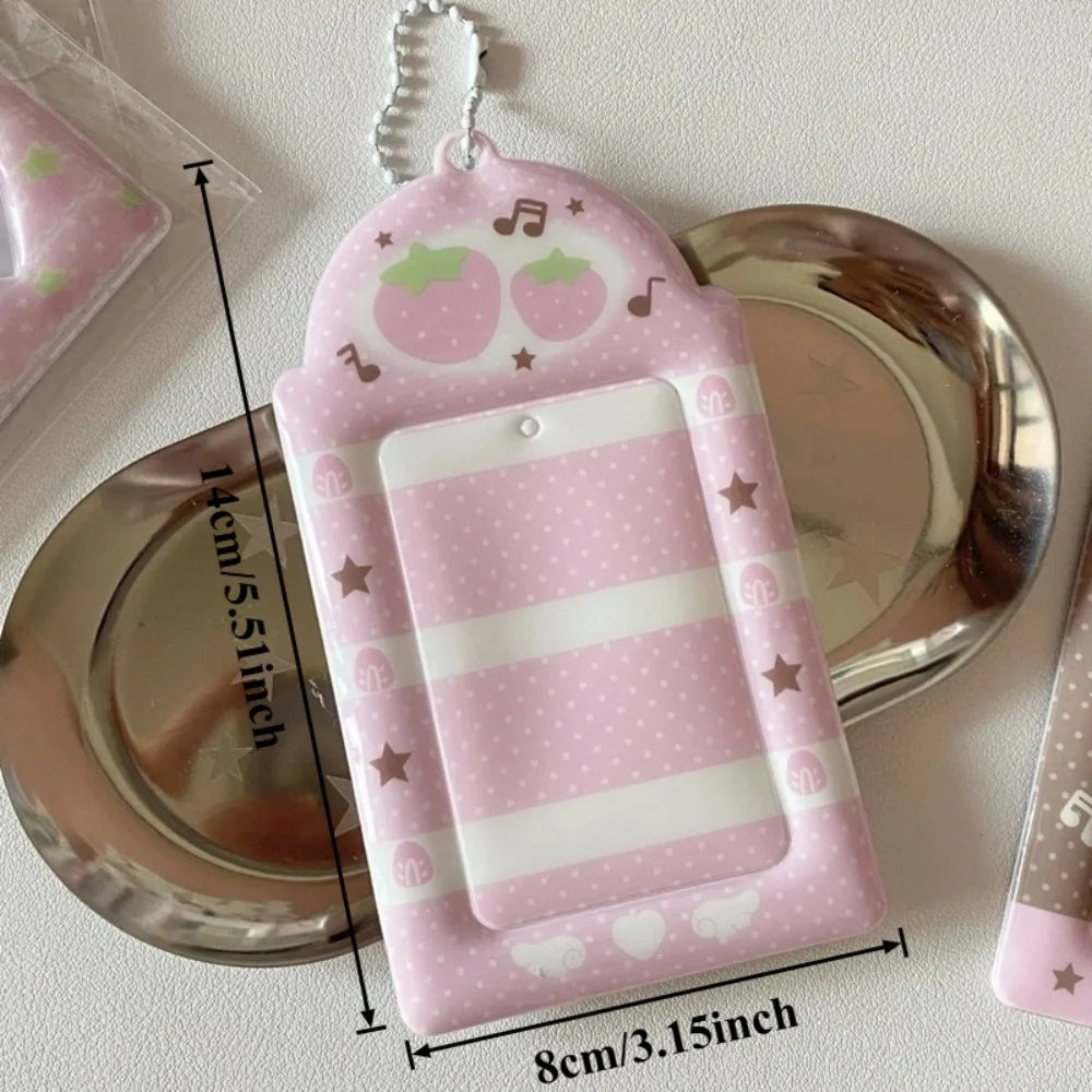 Strawberry Kpop Photocard Holder 3 Inch PVC Sleeve Case Photocard Holder Nixie