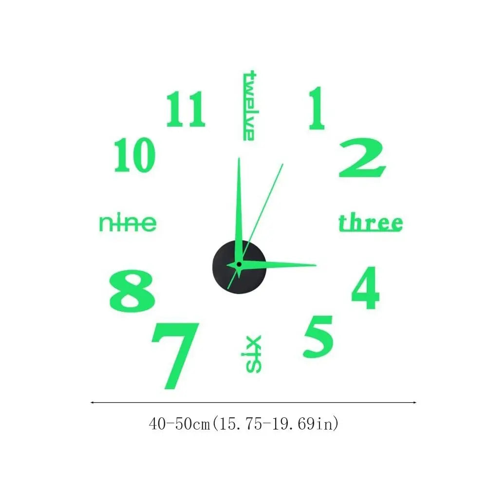 DIY Frameless Acrylic Wall Clock Modern Night Light Home Decor