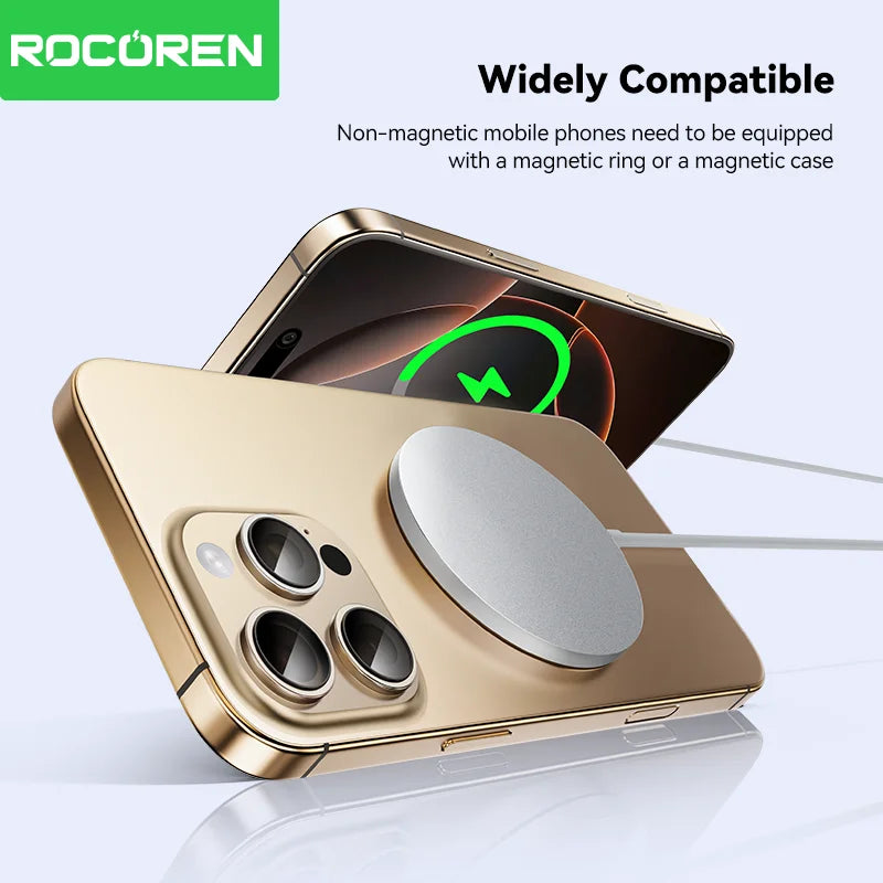 Rocoren 15W Magnetic Qi Wireless Charger for iPhone & Xiaomi Wireless Charger Nixie