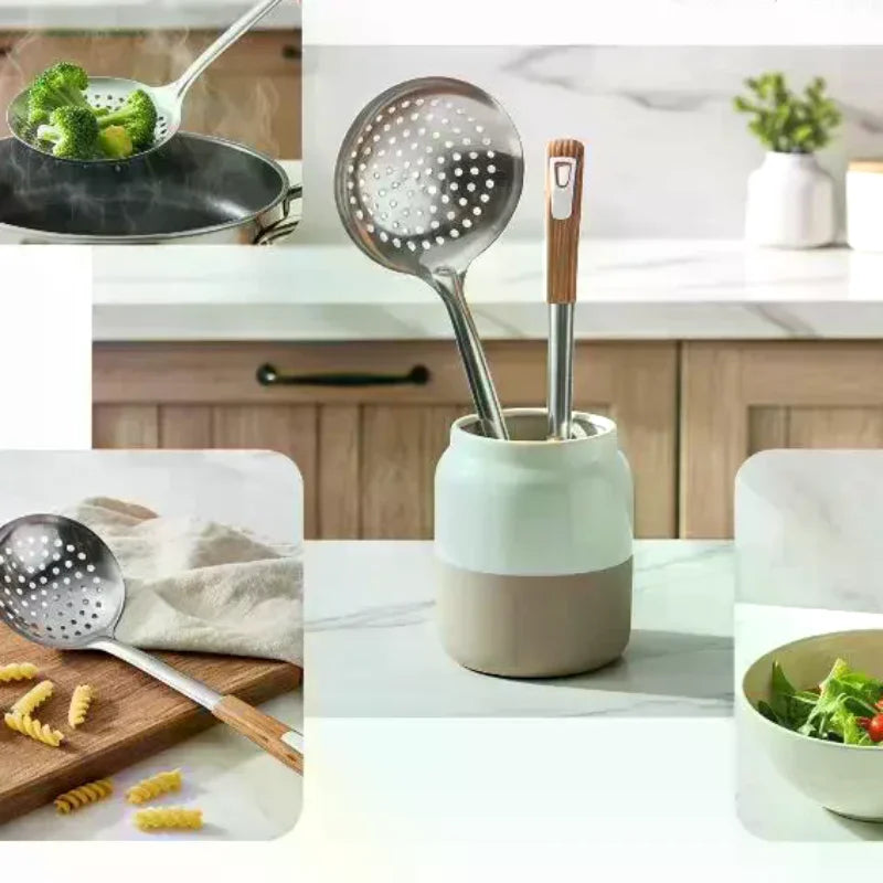 Stainless Steel Colander Skimmer Spoon Long Handle Kitchen Scoop Kitchen Strainer Spoon Nixie