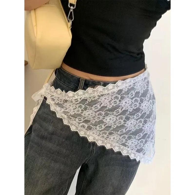 Lace Mesh Hair Scarf & Waistband for Women | Floral Knit Lace Hair Scarf Nixie