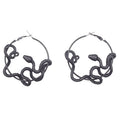 Punk Snake Hoop Earrings – Antique Black Unisex Statement Jewelry