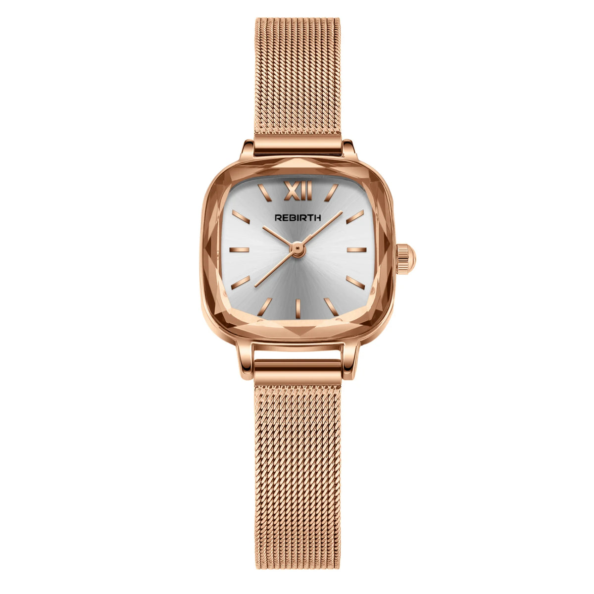 REBIRTH Women's Luxury Quartz Watch – Stainless Steel Band Women's Quartz Watch Nixie Rose