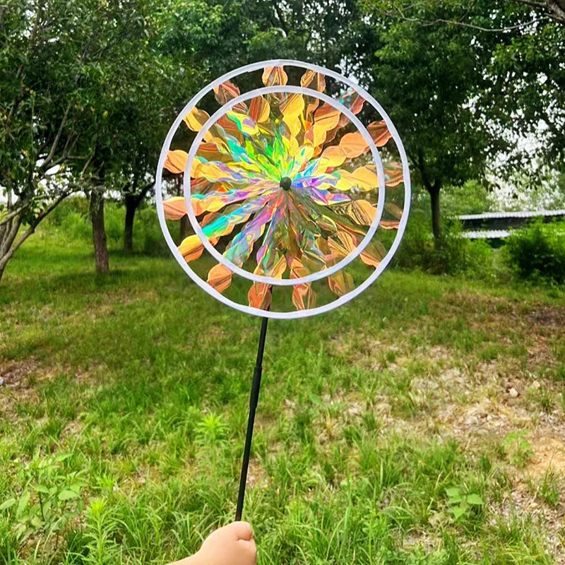 Reflective Sunflower Windmill – Bird-Deterrent Garden Decor, 6 Colors Garden Wind Spinner Nixie A5
