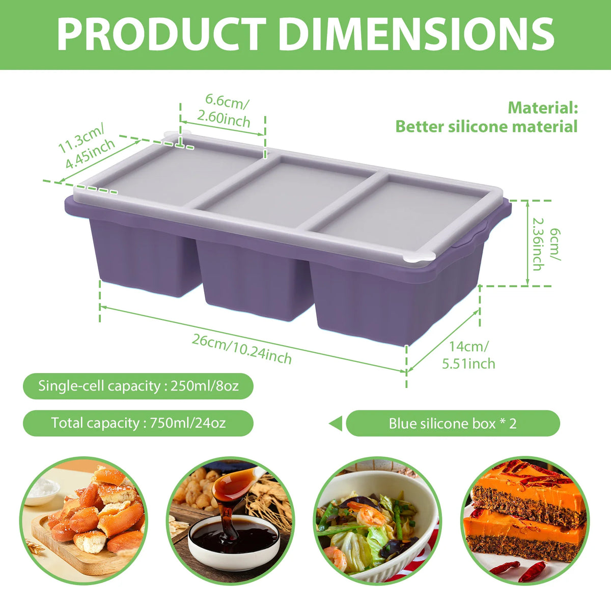 Silicone Freezer Tray with Lid – 3-Cup Soup & Meal Prep Mold Silicone Freezer Tray Nixie