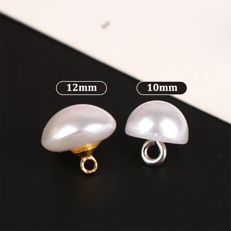 10Pcs Mushroom Faux Pearl Shank Buttons 10mm 12mm – DIY Sewing Decorative Sewing Buttons Nixie