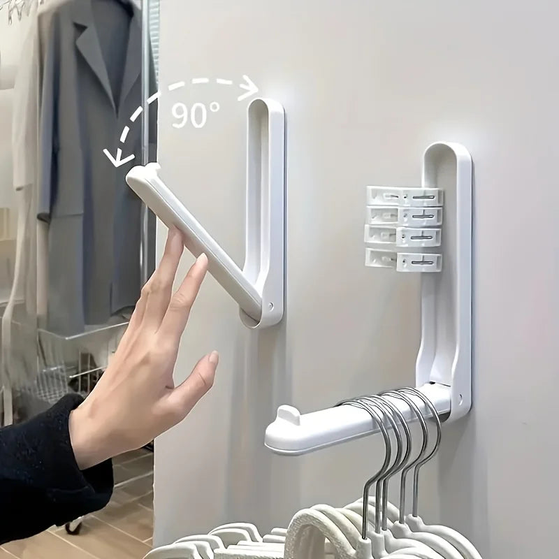 Foldable Clothes Hanger Organizer with Hooks | Space-Saving Rack Hanger Organizer Rack Nixie