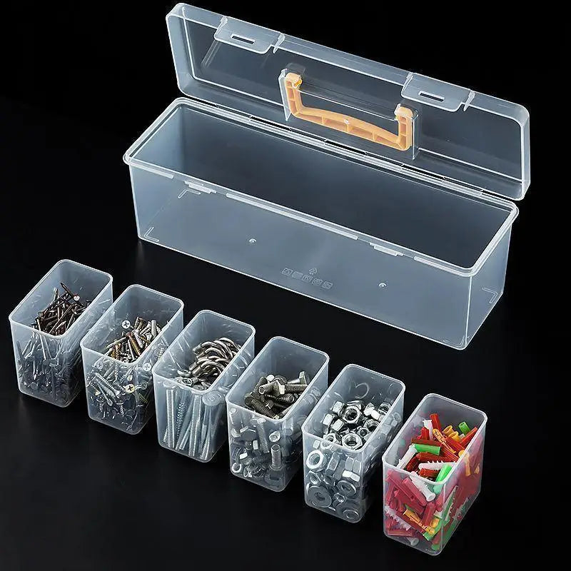 Transparent Multi-Compartment Tool Storage Box | DIY Organizer