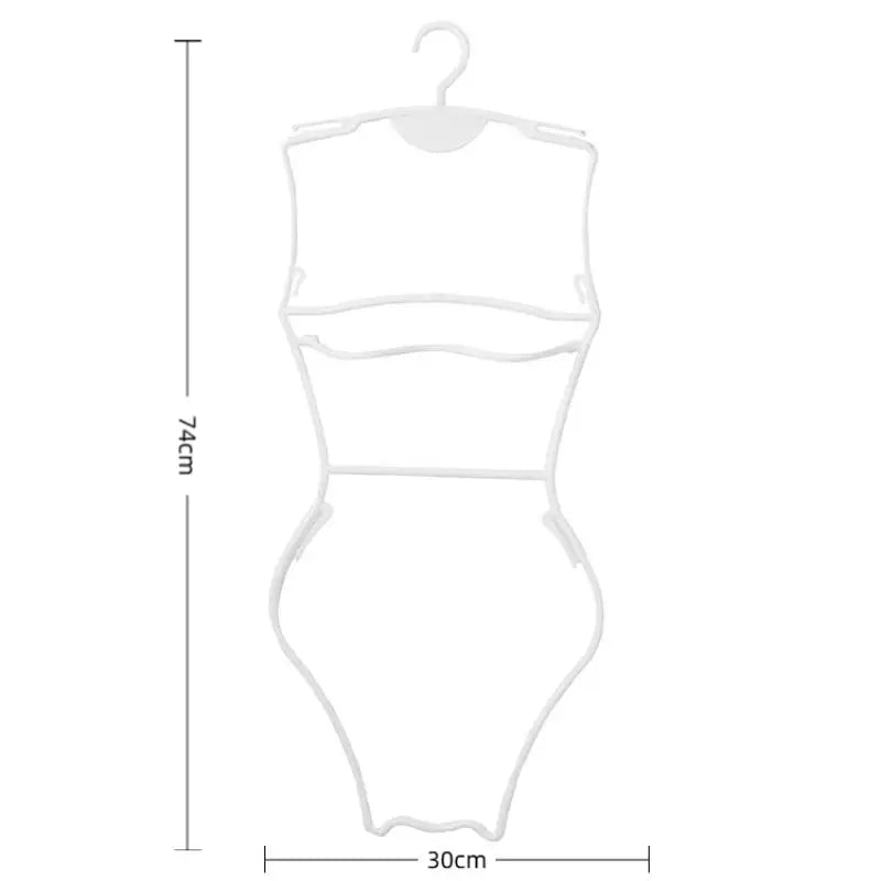 Body Shape Swimsuit & Lingerie Hanger – Foldable Closet Organizer Garment Display Hanger Nixie White