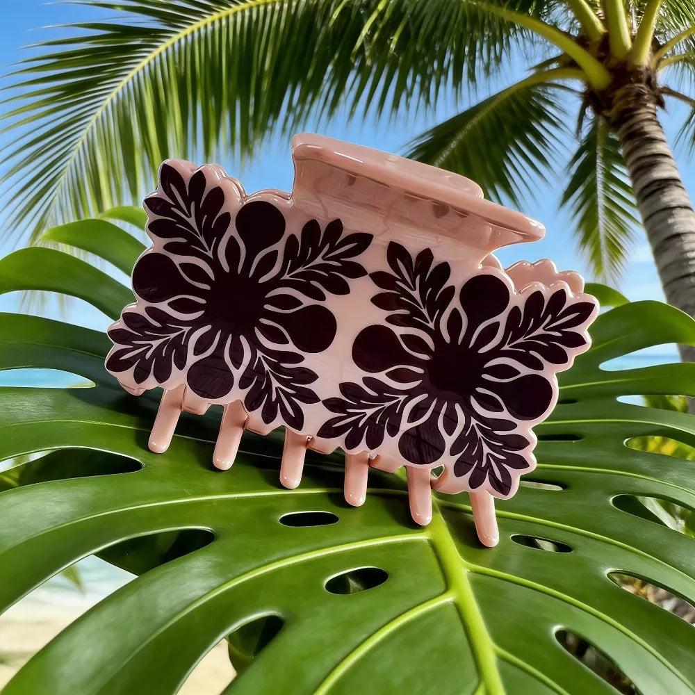 Tropical Hawaiian Floral Hair Claw Clip – Summer Style