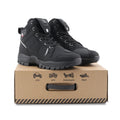 KEMITOUR Men's Motorcycle Ankle Boots | Anti-Slip Riding Shoes Motorcycle Riding Boots Nixie Black 46