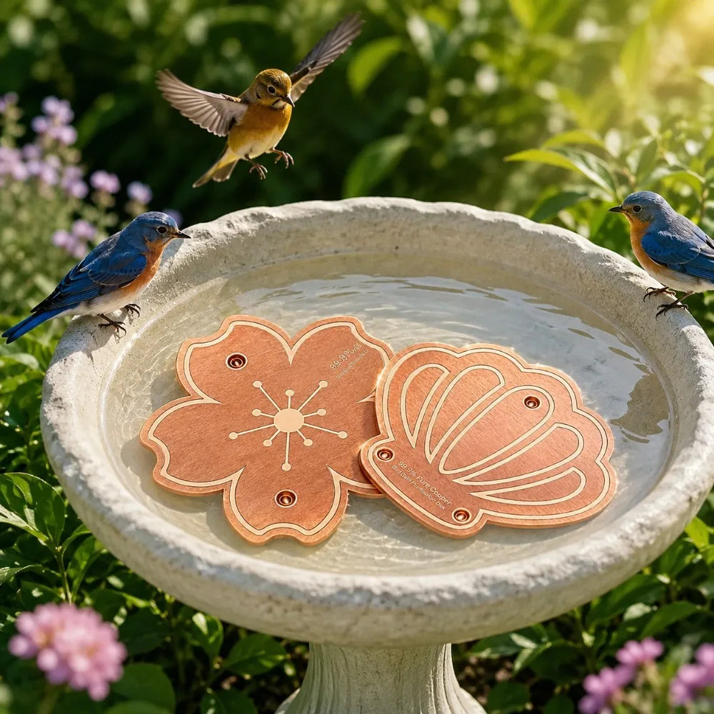 Copper Bird Bath Maintenance Disk – Chemical-Free Cleaner Bird Bath Accessory Nixie