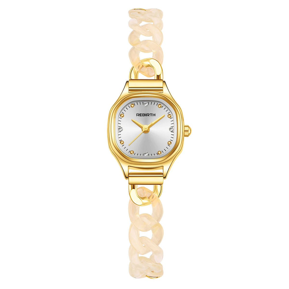 REBIRTH Women's Retro Quartz Watch | Light Luxury Fashion Women's Quartz Watch Nixie Ivory