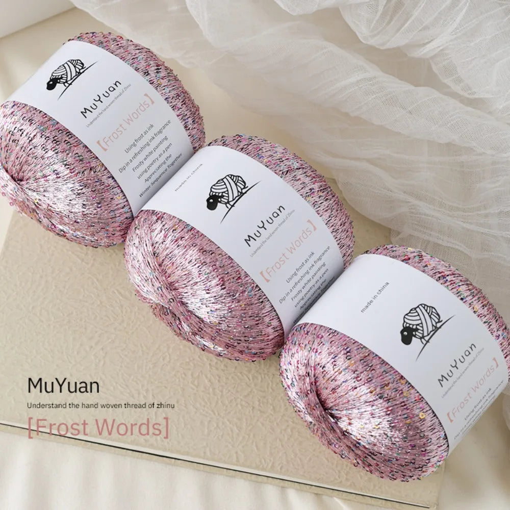 Nylon Sequin Crochet Thread 50g – DIY Woven Craft Yarn