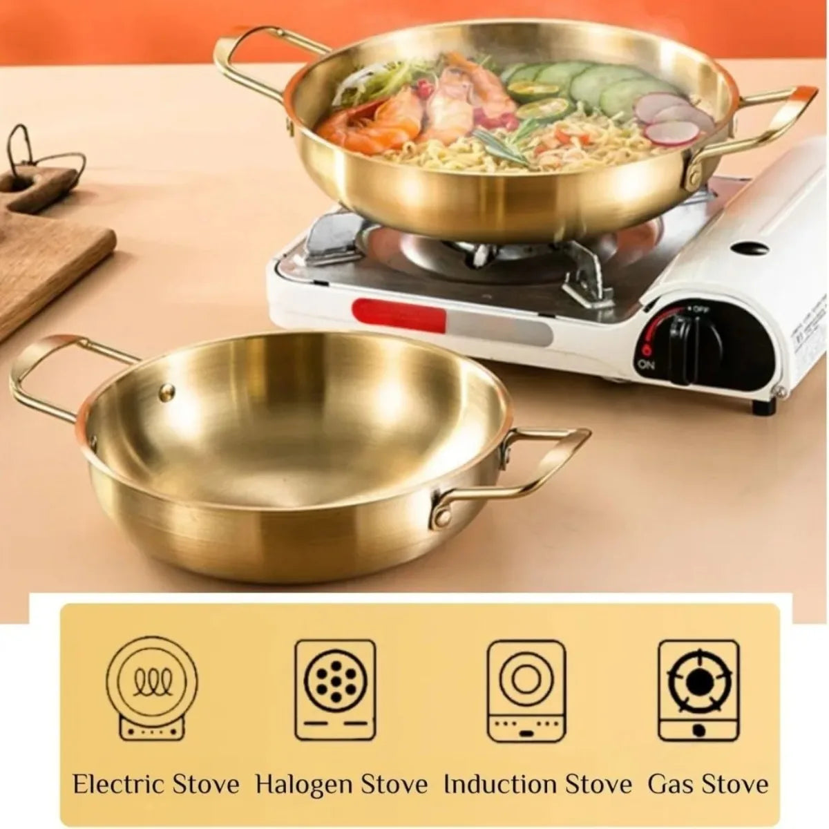 Stainless Steel Korean Ramen Pot with Handles | FEB.WIND Soup & Stock Pot Nixie