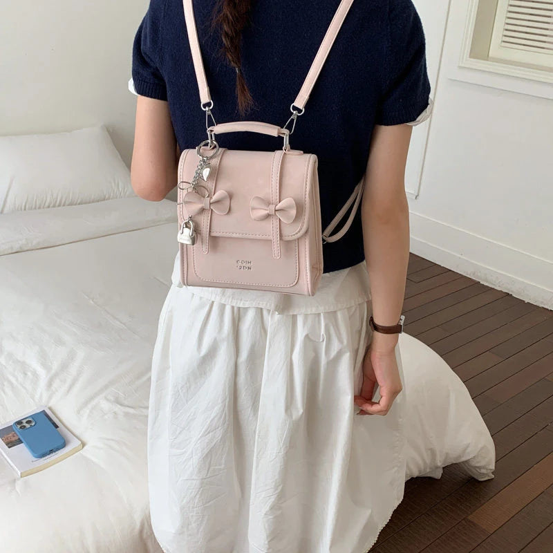 Korean Style Bow Backpack for Women – Casual College Bag
