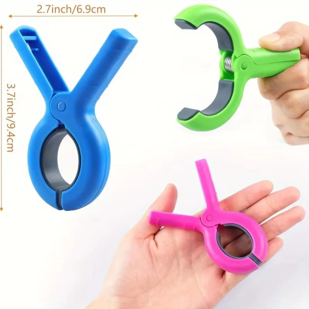 4-Pack Windproof Beach Towel Clips for Chairs, Pool & Cruise