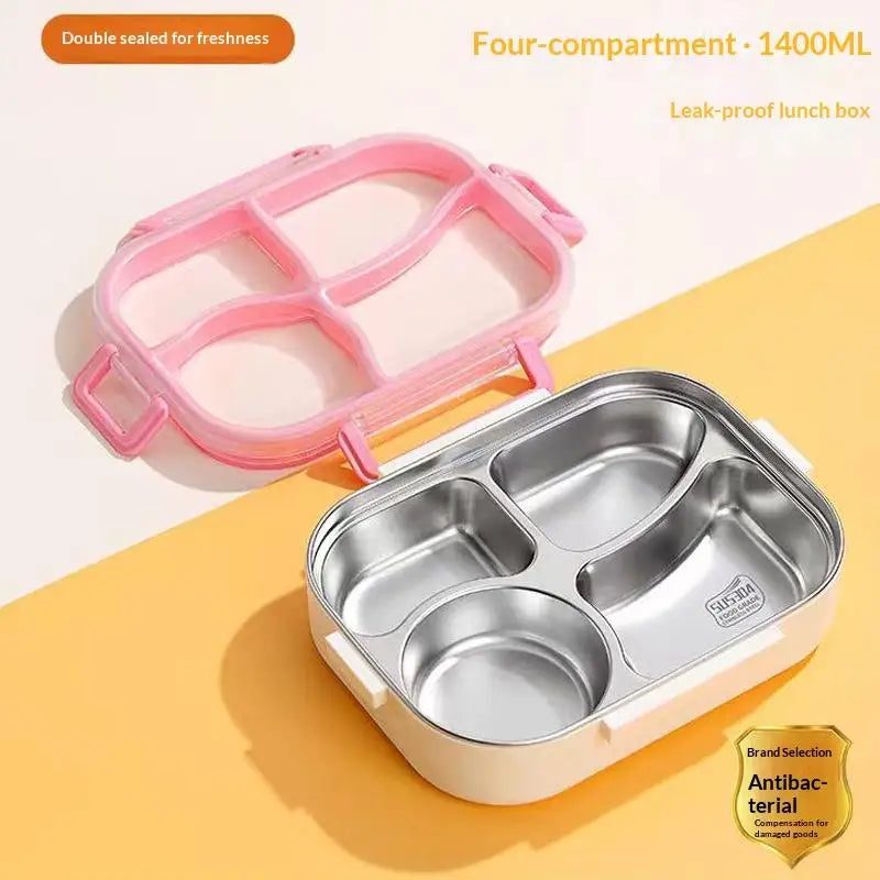 304 Stainless Steel Bento Lunch Box – 4 Compartment Leak-Proof Bento Lunch Box Nixie B2