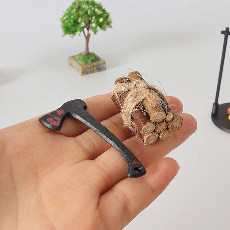 Fantasy Miniature Campfire & Teapot Resin Sculpture Decor Miniature Sculpture Nixie