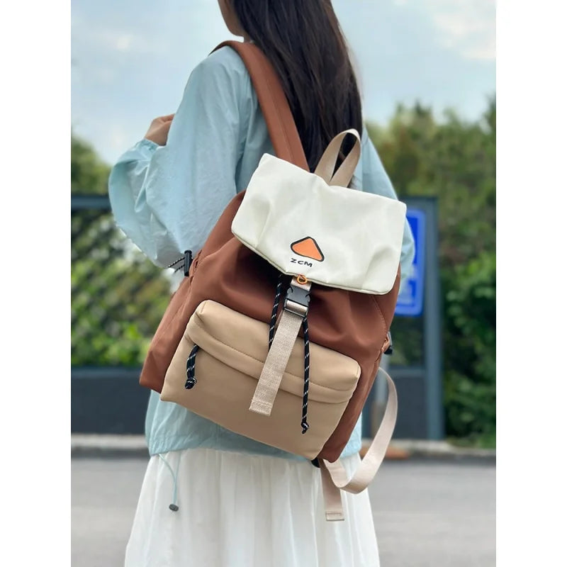 Women's Color-Block Backpack – Lightweight Waterproof Travel Bag