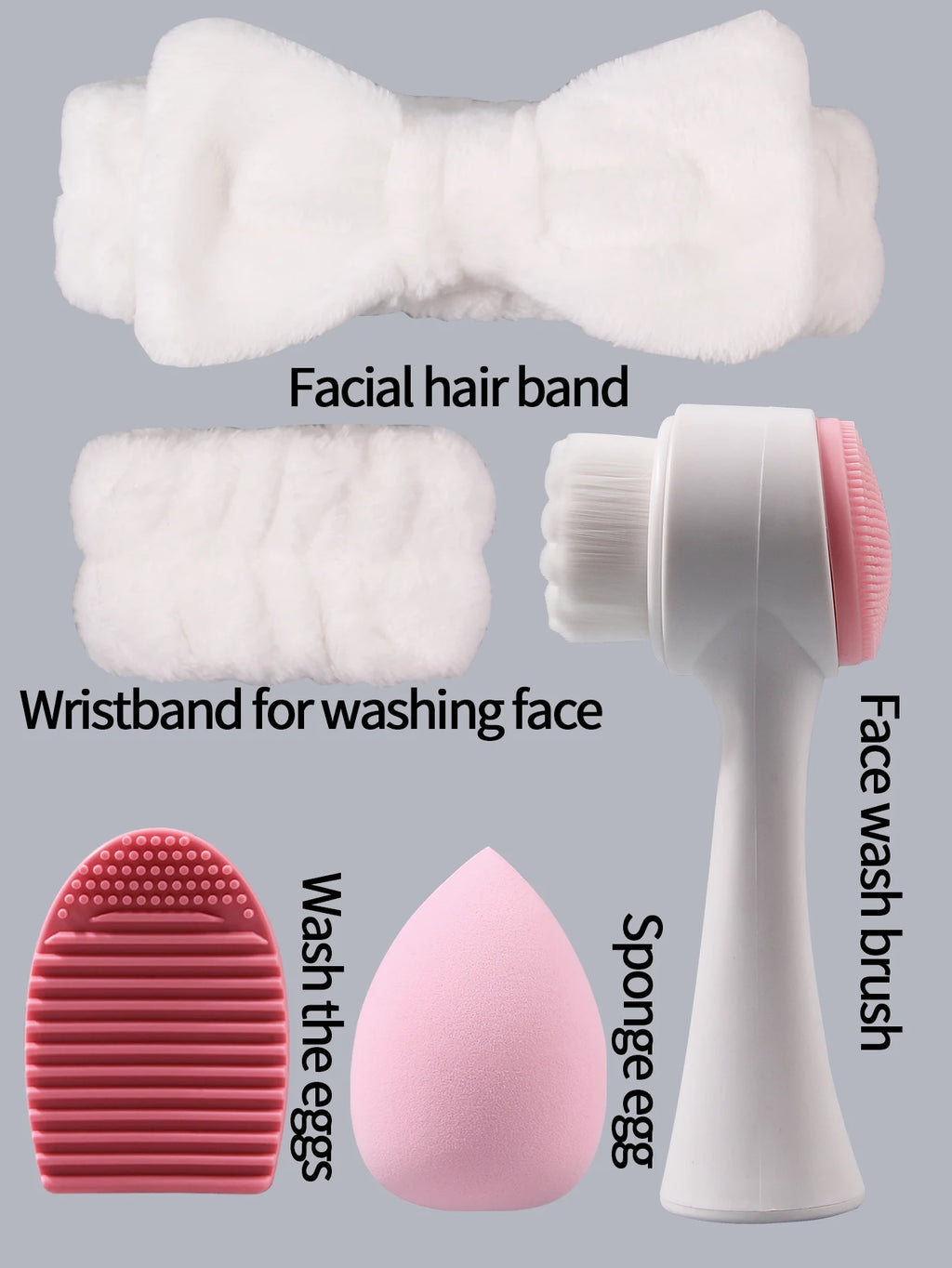6-Piece Skincare Cleansing Set – Brush, Sponge & Hair Band Skincare Tool Kit Nixie