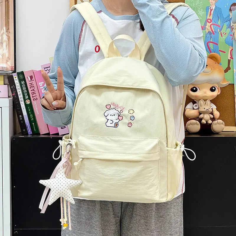Cute Cartoon Embroidered Backpack – Lightweight Girls School Bag Girls School Backpack Nixie